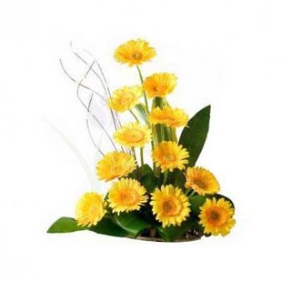 Yellow Gerbera Basket