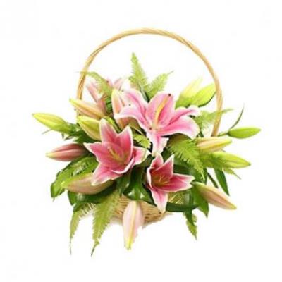 Pink Lily Basket