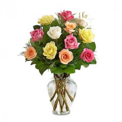 Mixed Roses Vase