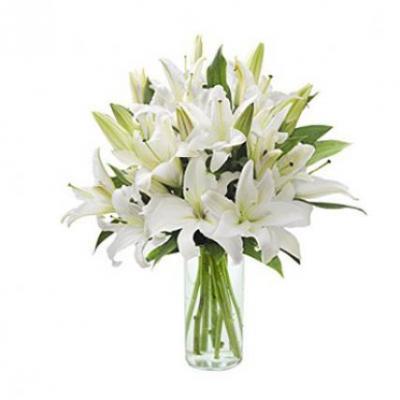 White Lily Vase