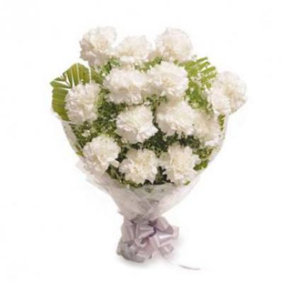 White Carnation Bouquet