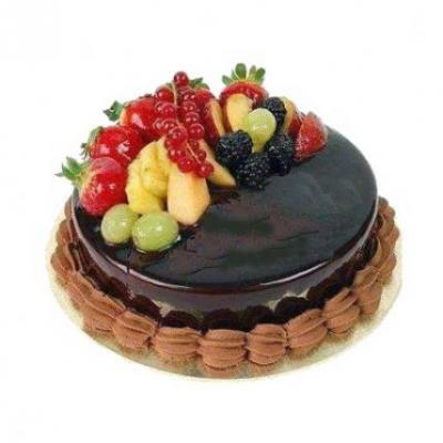Fresh Fruit Chocolate Cake