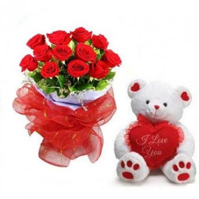 Teddy Bear With Roses