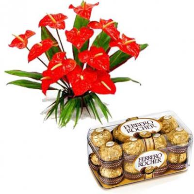 Anthurium With Ferrero Rocher