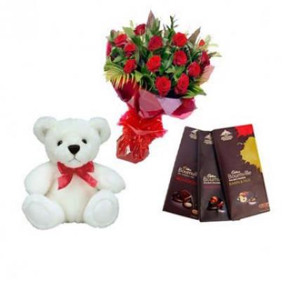 Roses, Teddy With Bournville