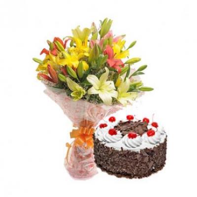 Mix Lilies With Black Forest Cake