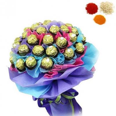 24 Pcs Ferrero Rocher Bouquet With Rolli Tikka