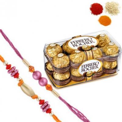 Rakhi With Ferrero Rocher Chocolate Rakhi With Ferrero Rocher Chocolate