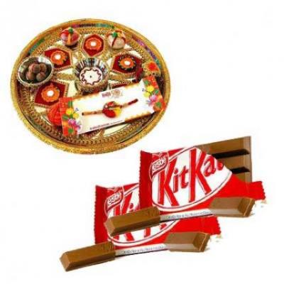 Rakhi Thali With Kitkat Chocolates