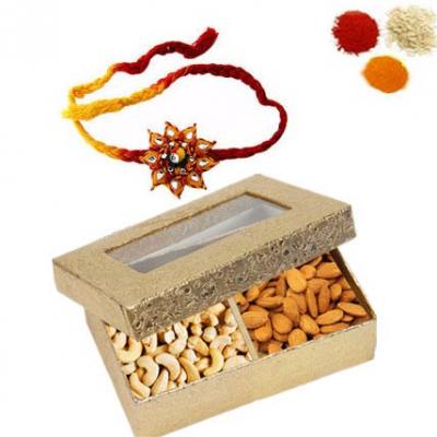Rakhi With Almonds & Cashew Dry Fruits Rakhi With Almonds & Cashew Dry Fruits