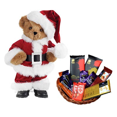 Santa Claus With Chocolate Basket