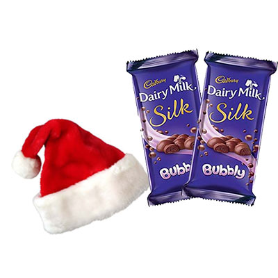 Chrismas Chocolates With Santa Cap Chrismas Chocolates With Santa Cap