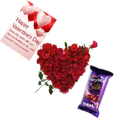 Roses Heart, Bubbly With Card Roses Heart, Bubbly With Card