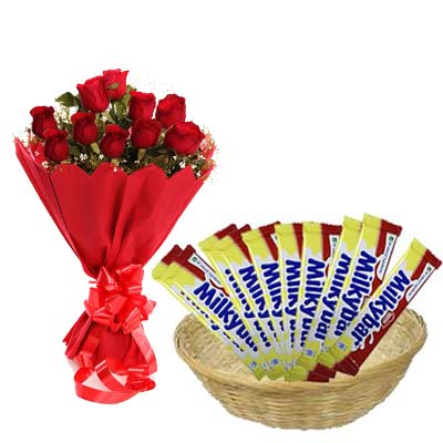 Nestle Milky Bar Hamper With Roses