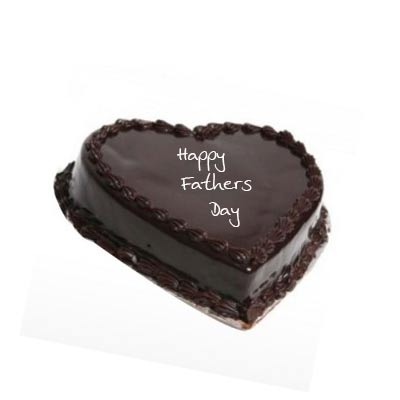Happy Fathers Day Heart Shape Chocolate Cake