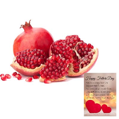 Fresh Pomegranates With Fathers Day Card Fresh Pomegranates With Fathers Day Card