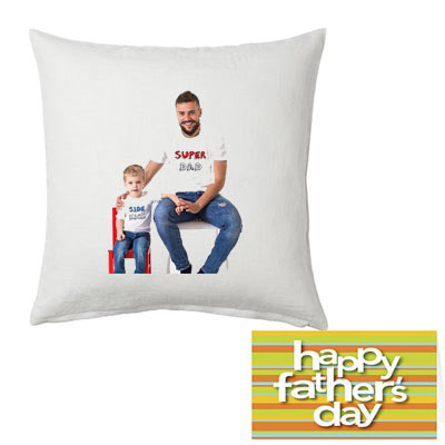Personalized Dad Photo Cushion & Greeting Card Personalized Dad Photo Cushion & Greeting Card