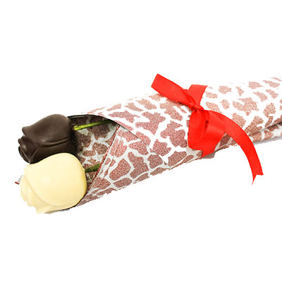 Dark and White Chocolate Roses Pack of 2 