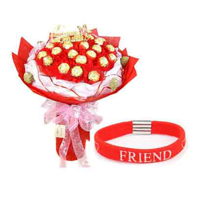 16 Pcs Ferrero Rocher Bouquet With Band