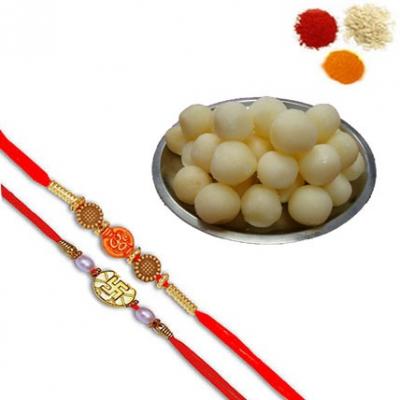 Rakhi Set with Rasgulla Sweets