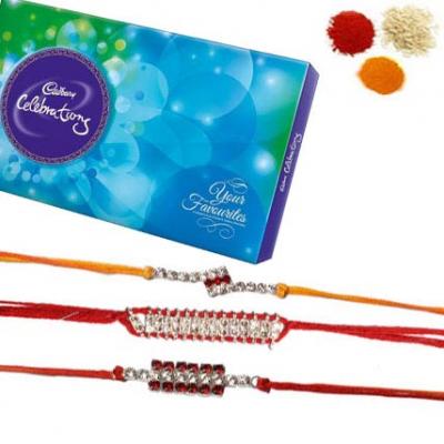 Rakhi Set with Cadbury Celebration Rakhi Set with Cadbury Celebration
