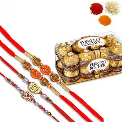 Rakhi Set and Ferrero Rocher Rakhi Set and Ferrero Rocher