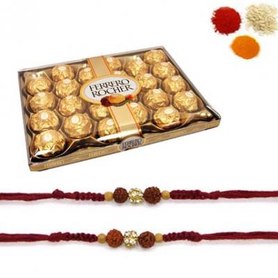 Rakhi with 24 PCs Ferrero Rocher Rakhi with 24 PCs Ferrero Rocher