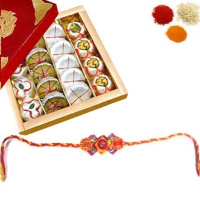 Rakhi with Assorted Khoya Sweets