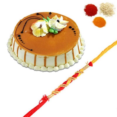 Rakhi with Butter Scotch Cake