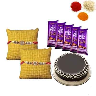 Rakhi with Chocolates and Cake