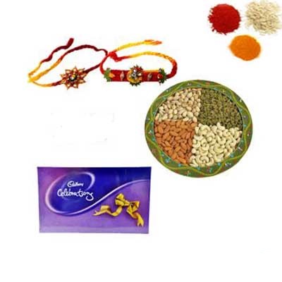 Rakhi with Chocolate and Dry Fruits Rakhi with Chocolate and Dry Fruits