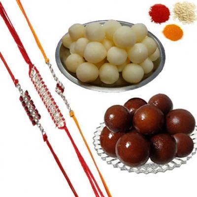 Rakhi Set with Gulab Jamun and Rasgulla