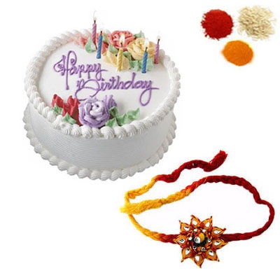 Rakhi with Vanilla Cake Rakhi with Vanilla Cake