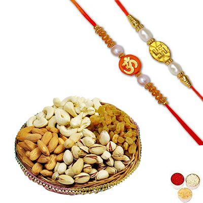 Divine Rakhi Set with Mixed Dry Fruits Divine Rakhi Set with Mixed Dry Fruits