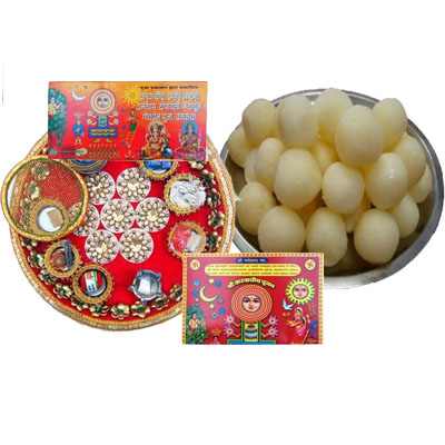 Karwa Chauth Thali with Rasgulla