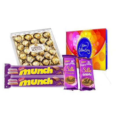 Ferrero Rocher, Cadbury Celebration, Munch & Dairy Milk Ferrero Rocher, Cadbury Celebration, Munch & Dairy Milk