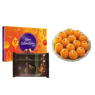 Motichoor Ladoo with Cadbury Celebration & Bournville