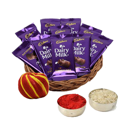 Dairy Milk Basket with Roli Chawal & Moli