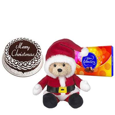 Christmas Cake with Santa Claus & Cadbury Celebration