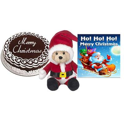 Christmas Chocolate Cake with Santa Claus & Greeting Card Christmas Chocolate Cake with Santa Claus & Greeting Card