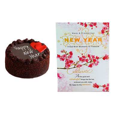 New Year Chocolate Cake and Card New Year Chocolate Cake and Card