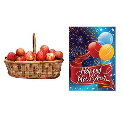 Apple Basket with New Year Card Apple Basket with New Year Card