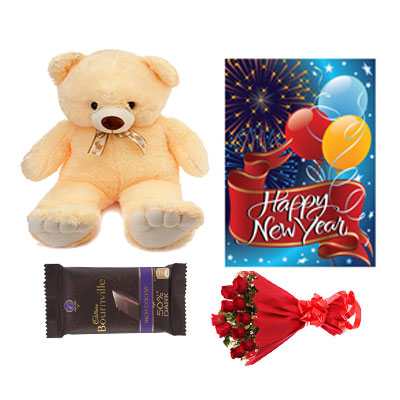 Bournville Chocolates, Roses Bouquet, Card & Teddy Bear Bournville Chocolates, Roses Bouquet, Card & Teddy Bear