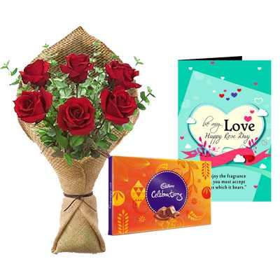 Rose Bouquet, Celebration & Rose Day Greeting Card