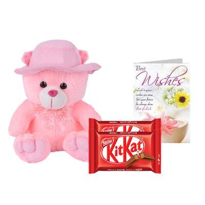 16 Inch Teddy with Kitkat & Card 16 Inch Teddy with Kitkat & Card