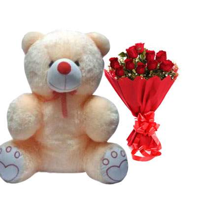 20 Inch Teddy Bear with Bouquet