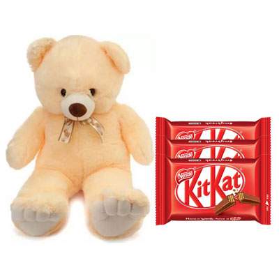 24 Inch Teddy with Kitkat