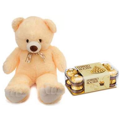 24 Inch Teddy with Ferrero Rocher