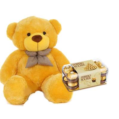 36 Inch Teddy with Ferrero Rocher 36 Inch Teddy with Ferrero Rocher