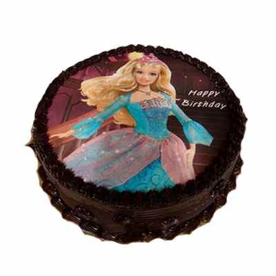 Barbie Doll Chocolate Photo Cake